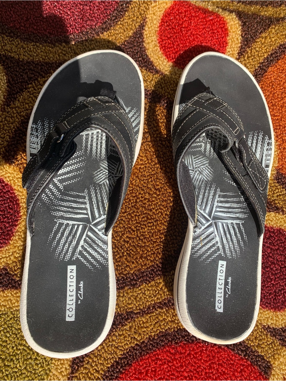Sz8 Clark’s Collection Black Comfort Sandals - Picture 2 of 16